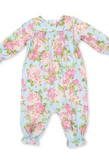 Angel Dear Angeline Floral Smocked Long Sleeve Romper
