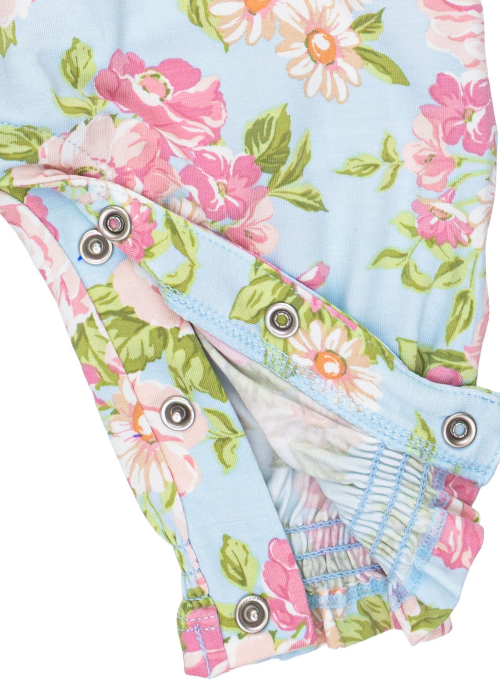 Angel Dear Angeline Floral Smocked Long Sleeve Romper