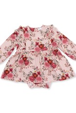 Angel Dear Sabrina Floral L/S Ruffle Bodysuit Dress