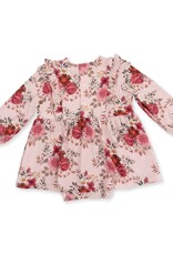 Angel Dear Sabrina Floral L/S Ruffle Bodysuit Dress