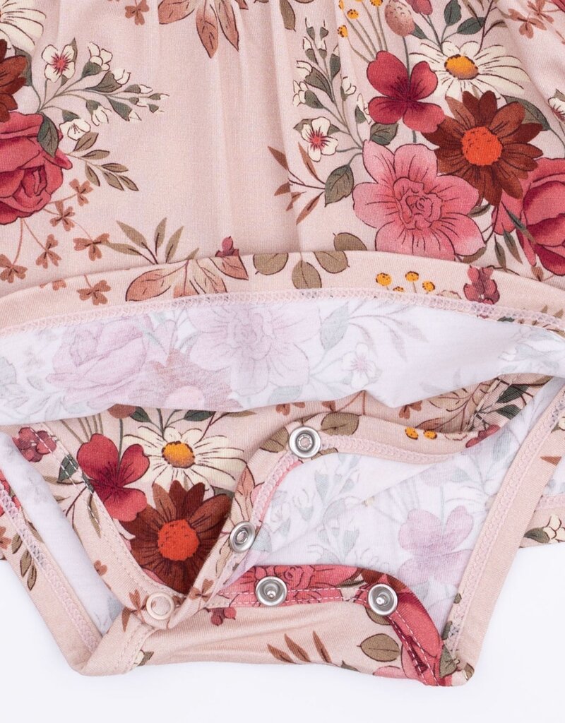 Angel Dear Sabrina Floral L/S Ruffle Bodysuit Dress