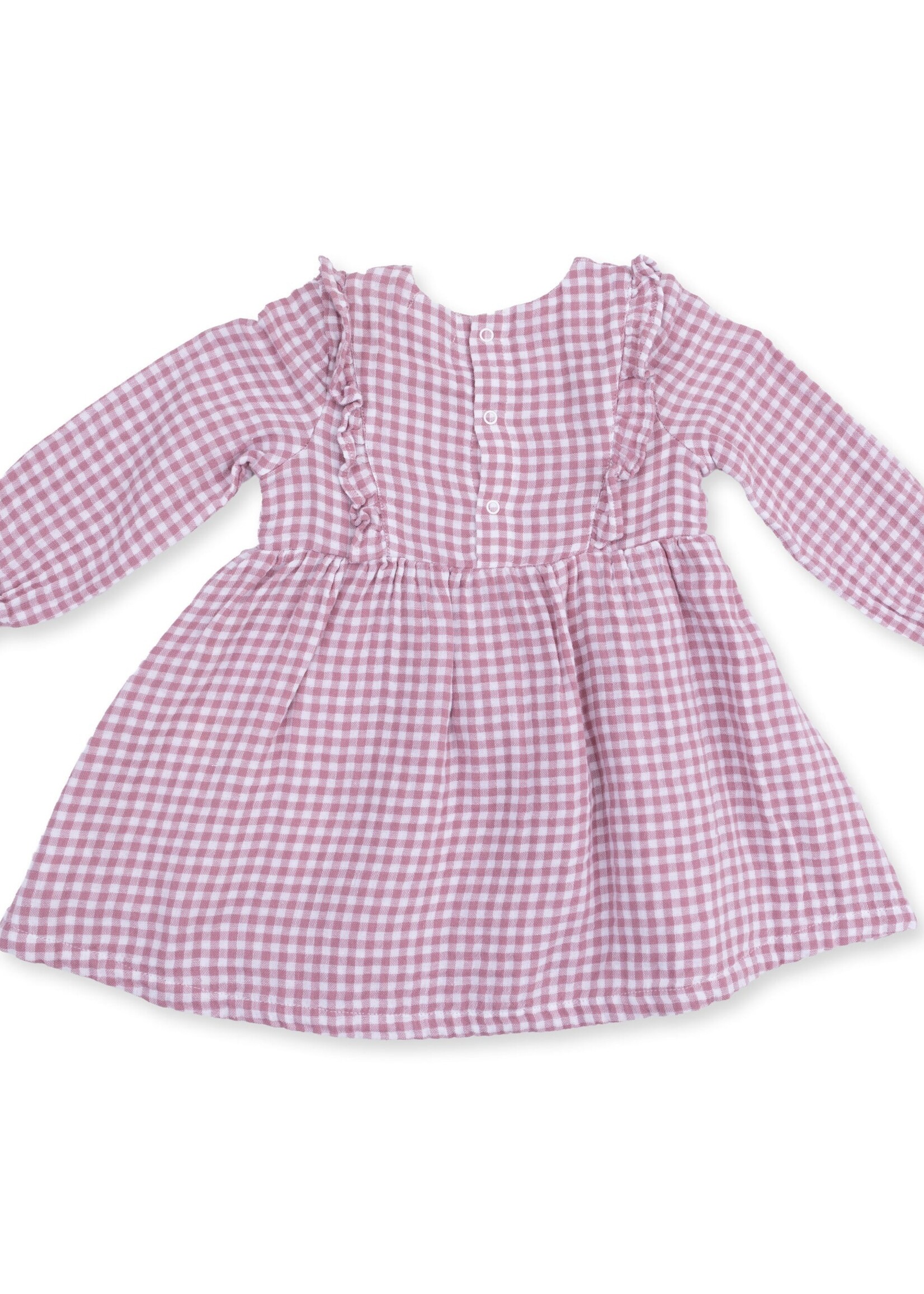 Angel Dear Berry Gingham L/S Ruffle Dress and Legging