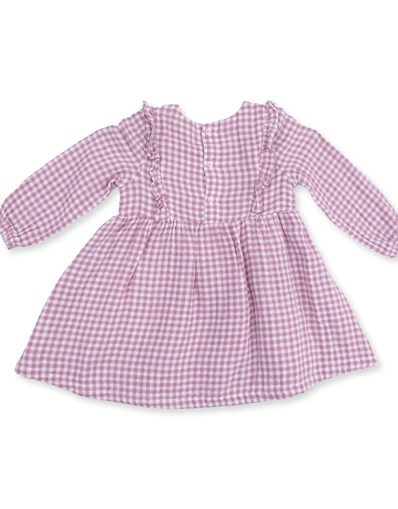 Angel Dear Berry Gingham L/S Ruffle Dress and Legging