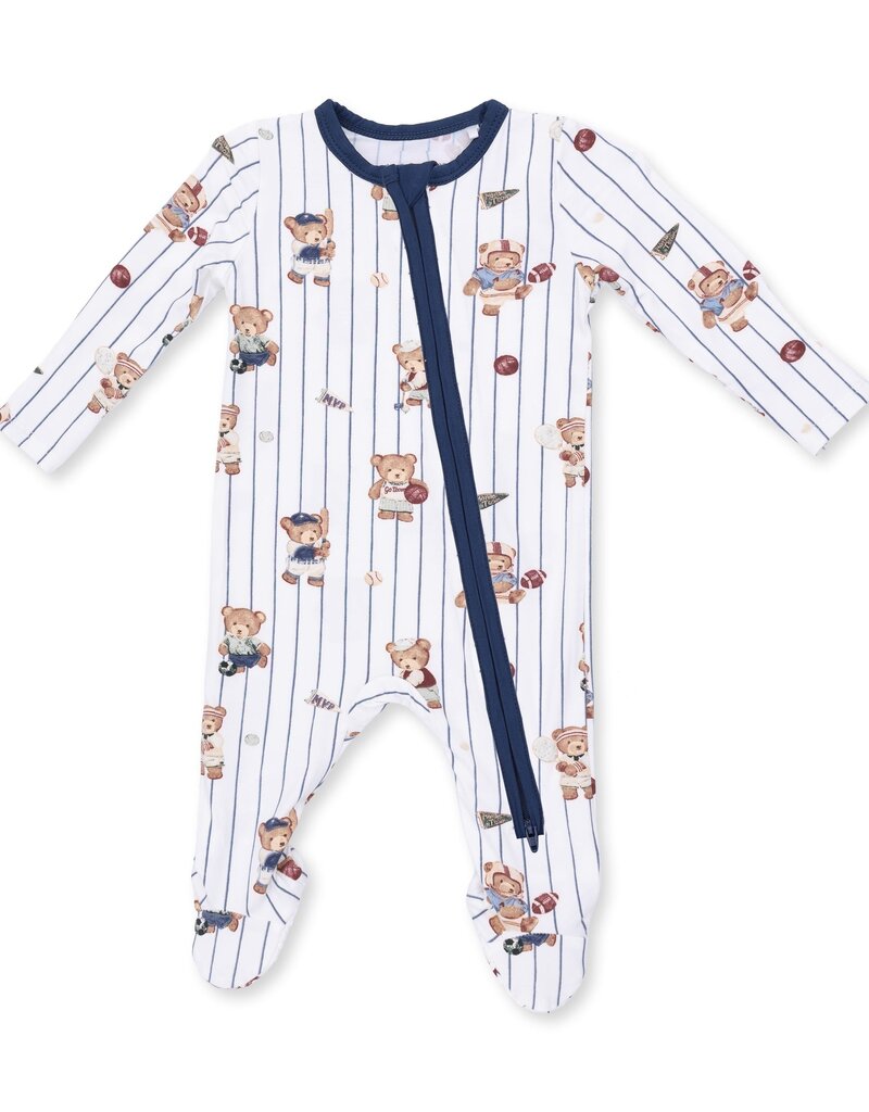 Angel Dear Mixed Sports Bears 2 Way Zipper Footie