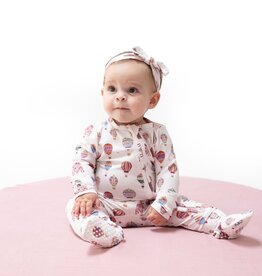 Angel Dear Hot Air Balloon Pink 2 Way Zipper Footie