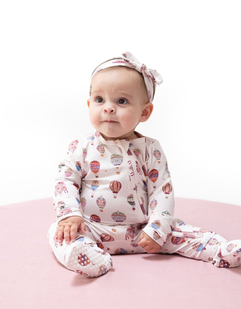 Angel Dear Hot Air Balloon Pink 2 Way Zipper Footie