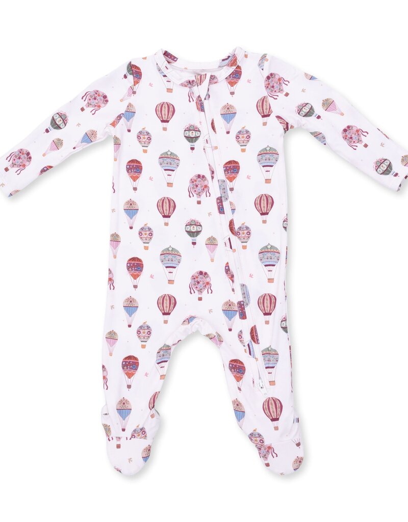Angel Dear Hot Air Balloon Pink 2 Way Zipper Footie