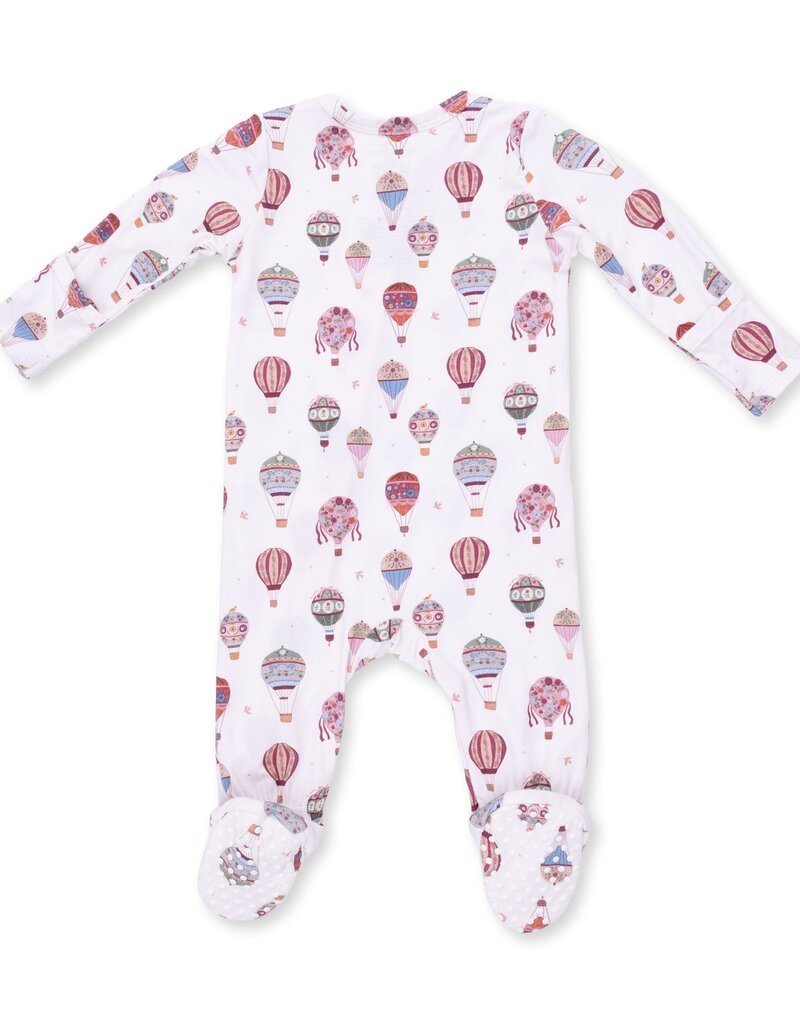 Angel Dear Hot Air Balloon Pink 2 Way Zipper Footie