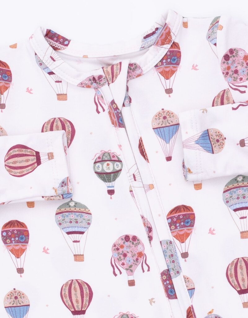Angel Dear Hot Air Balloon Pink 2 Way Zipper Footie
