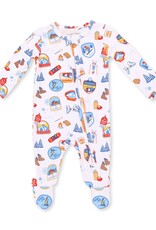 Angel Dear Vintage Ski Patches 2 Way Zipper Footie