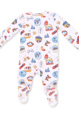 Angel Dear Vintage Ski Patches 2 Way Zipper Footie