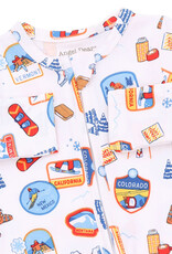 Angel Dear Vintage Ski Patches 2 Way Zipper Footie