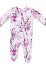 Angel Dear Dahlia Floral 2 Way Ruffle Back Zipper Footie