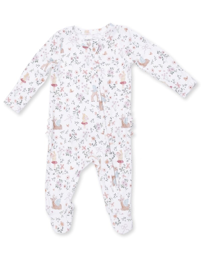 Angel Dear Enchanted Woodland 2 Way Ruffle Back Zipper Footie
