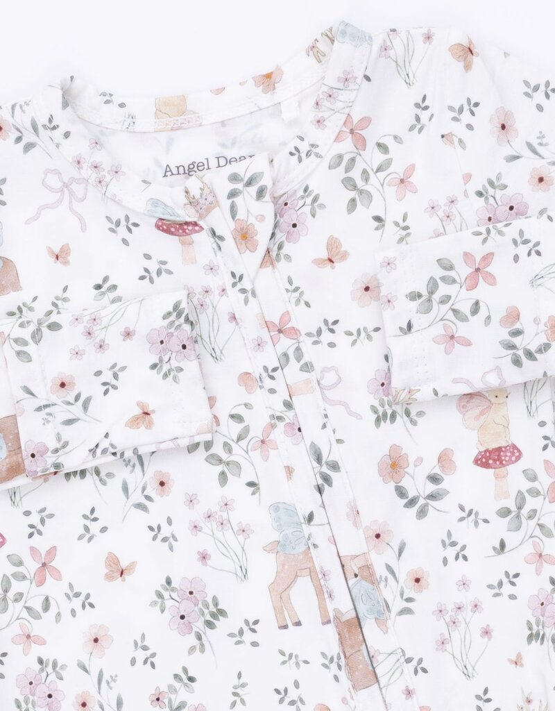 Angel Dear Enchanted Woodland 2 Way Ruffle Back Zipper Footie
