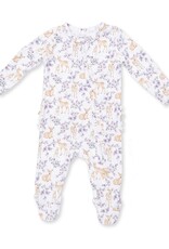 Angel Dear Floral Deer 2 Way Ruffle Back Zipper Footie