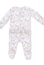 Angel Dear Floral Deer 2 Way Ruffle Back Zipper Footie