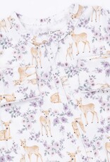 Angel Dear Floral Deer 2 Way Ruffle Back Zipper Footie
