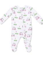 Angel Dear Golf Carts Pink 2 Way Ruffle Back Zipper Footie