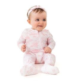 Angel Dear Golf Toile Pink 2 Way Ruffle Back Zipper Footie