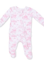 Angel Dear Golf Toile Pink 2 Way Ruffle Back Zipper Footie