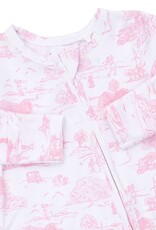Angel Dear Golf Toile Pink 2 Way Ruffle Back Zipper Footie