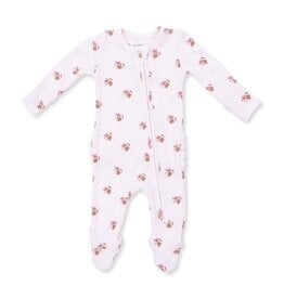 Angel Dear Mini Football Hearts 2 Way Ruffle Back Zipper Footie