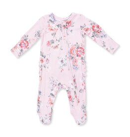 Angel Dear Painterly Rose Bouquets 2 Way Ruffle Back Zipper Footie