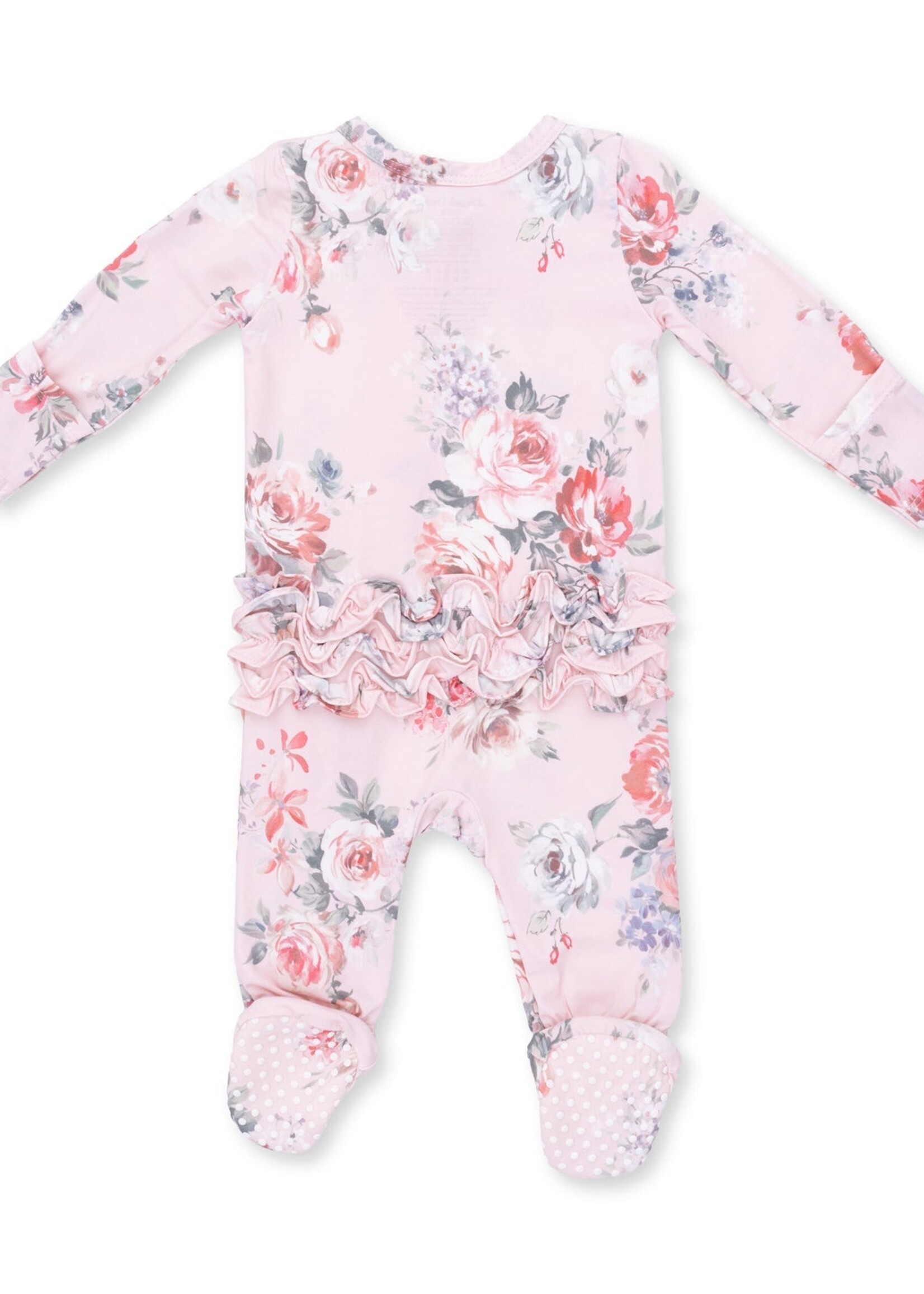 Angel Dear Painterly Rose Bouquets 2 Way Ruffle Back Zipper Footie