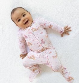 Angel Dear Princess Unicorns Castle 2 Way Ruffle Back Zipper Footie