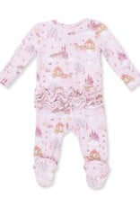 Angel Dear Princess Unicorns Castle 2 Way Ruffle Back Zipper Footie
