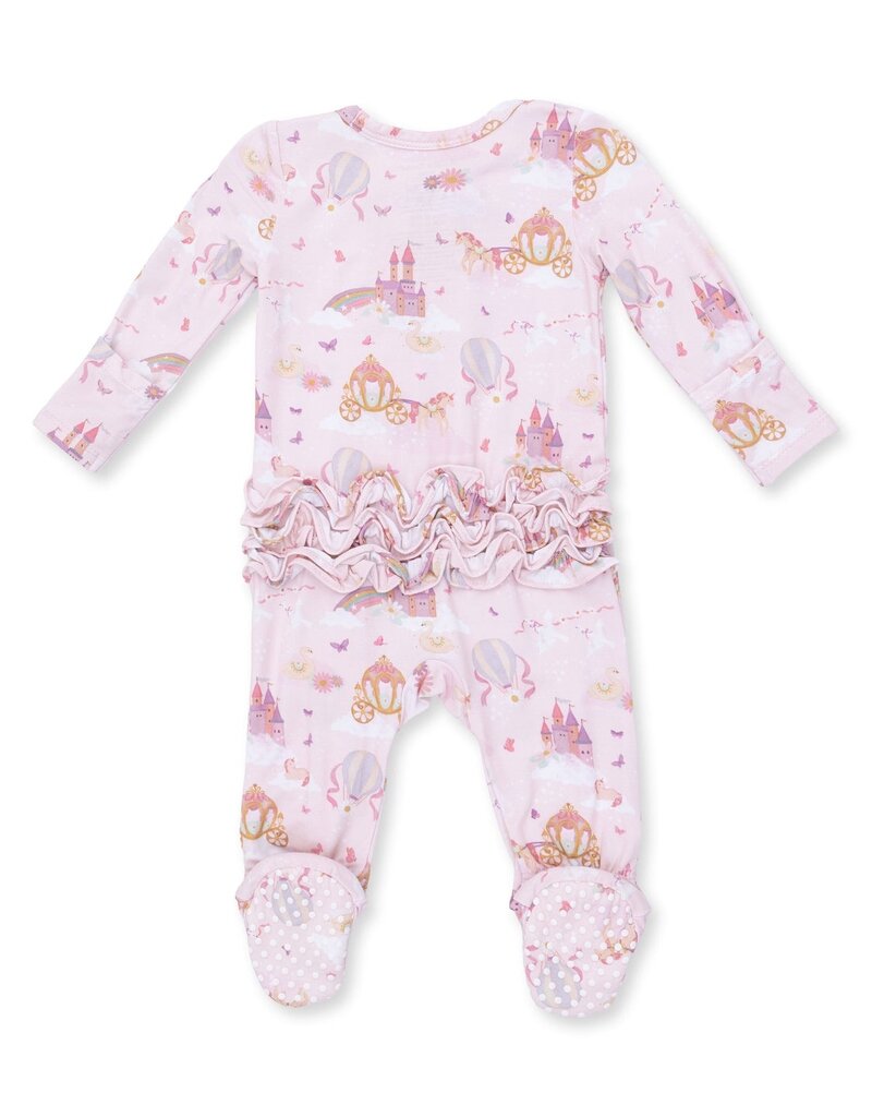 Angel Dear Princess Unicorns Castle 2 Way Ruffle Back Zipper Footie