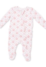 Angel Dear Rose Bow Lattice 2 Way Ruffle Back Zipper Footie