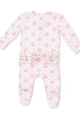 Angel Dear Rose Bow Lattice 2 Way Ruffle Back Zipper Footie