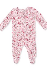 Angel Dear Serene Floral 2 Way Ruffle Back Zipper Footie