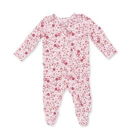 Angel Dear Serene Floral 2 Way Ruffle Back Zipper Footie
