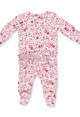 Angel Dear Serene Floral 2 Way Ruffle Back Zipper Footie