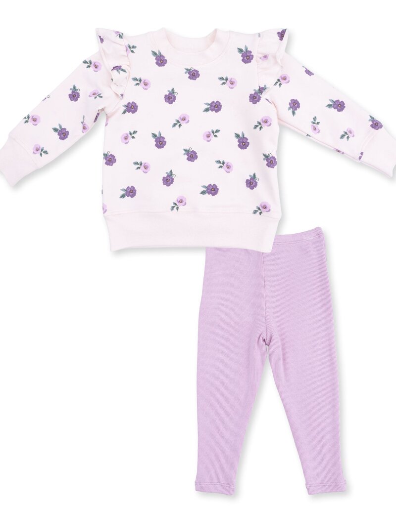 Angel Dear Violetta Floral Ruffle Sweatshirt and Legging
