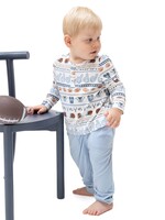 Angel Dear Football Stripe Long Sleeve Henley and Jogger