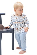 Angel Dear Football Stripe Long Sleeve Henley and Jogger