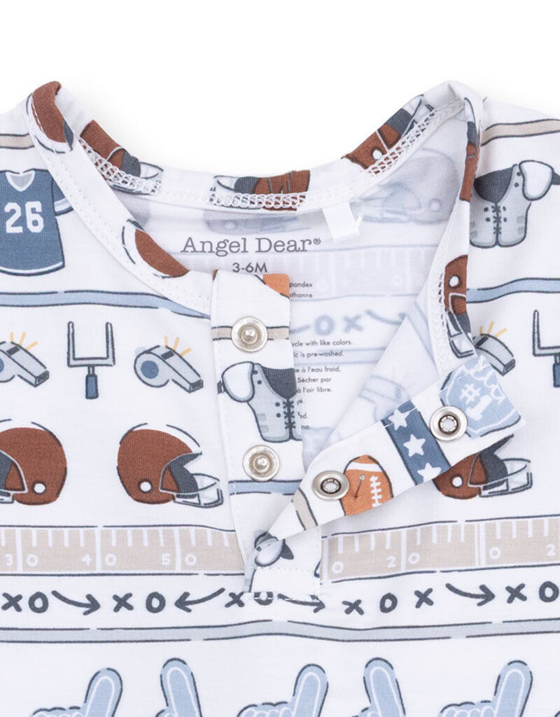 Angel Dear Football Stripe Long Sleeve Henley and Jogger