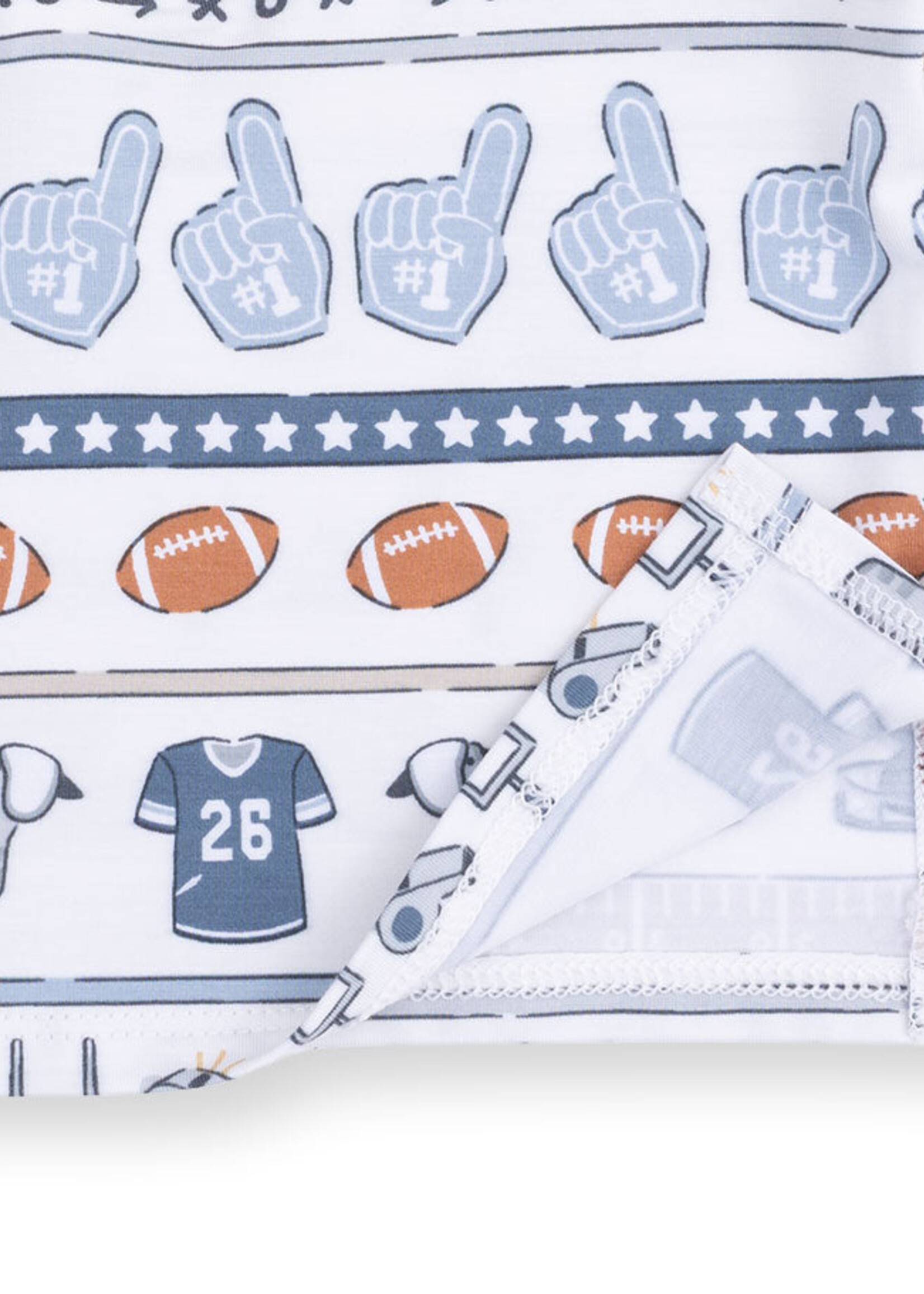 Angel Dear Football Stripe Long Sleeve Henley and Jogger
