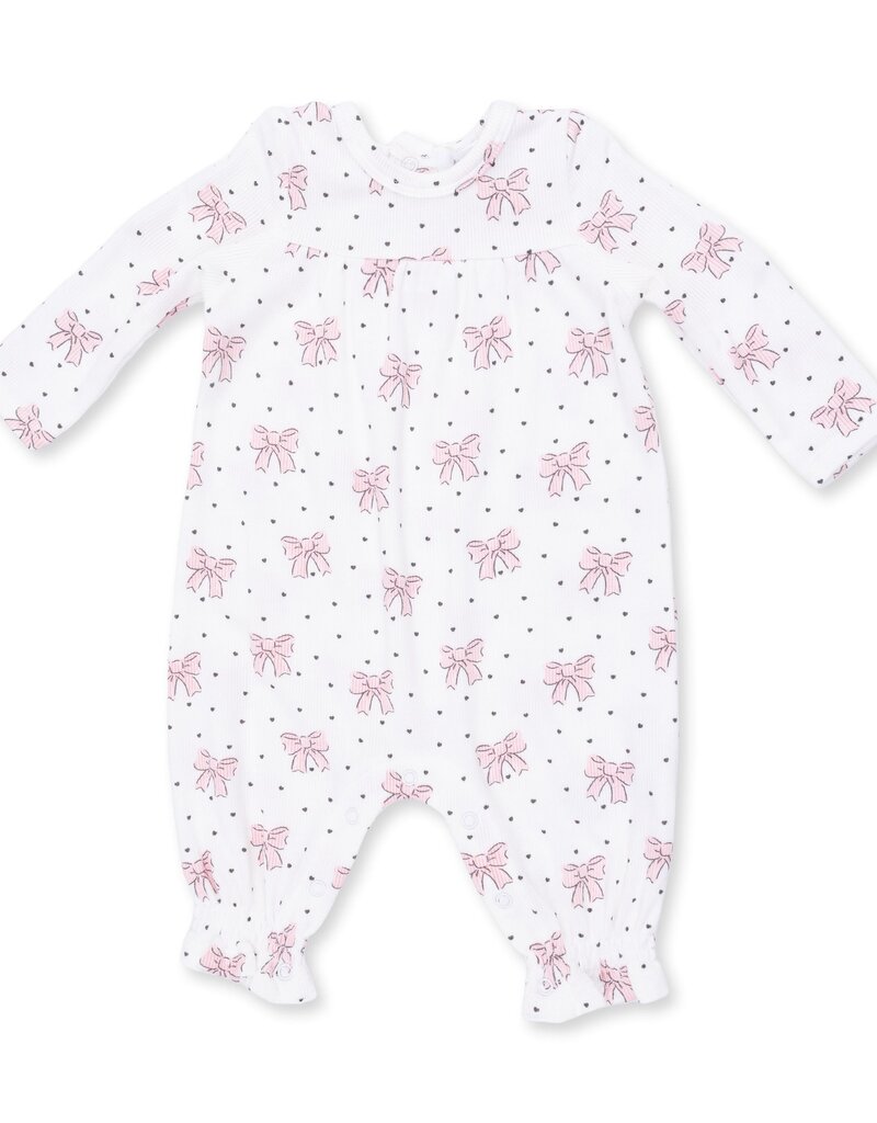 Angel Dear Bows and Hearts Cuffed Sleeve Romper
