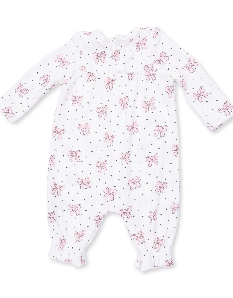 Angel Dear Bows and Hearts Cuffed Sleeve Romper