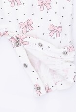 Angel Dear Bows and Hearts Cuffed Sleeve Romper