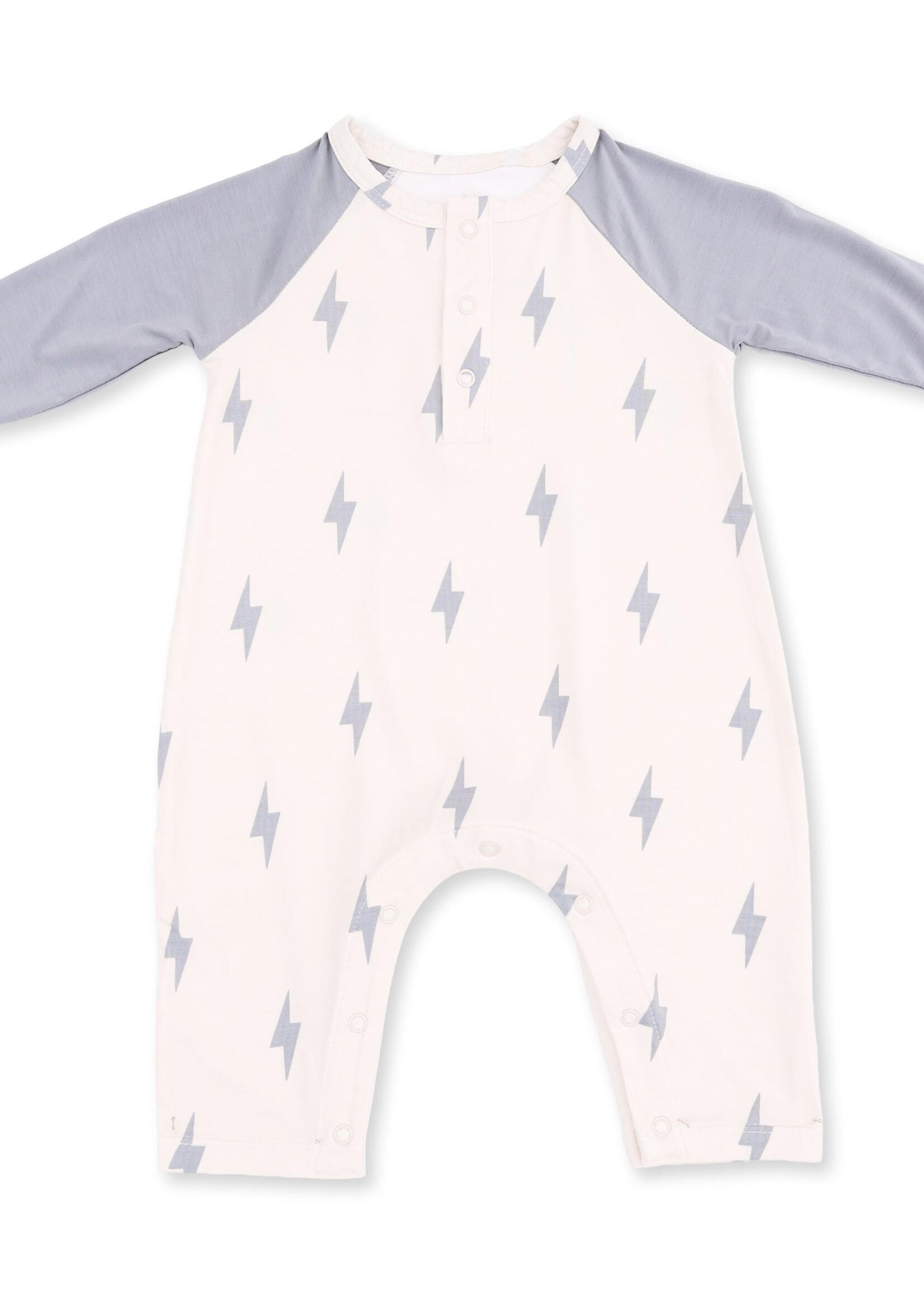 Angel Dear Lightning Bolt Viscose Long Sleeve Raglan Henley Romper