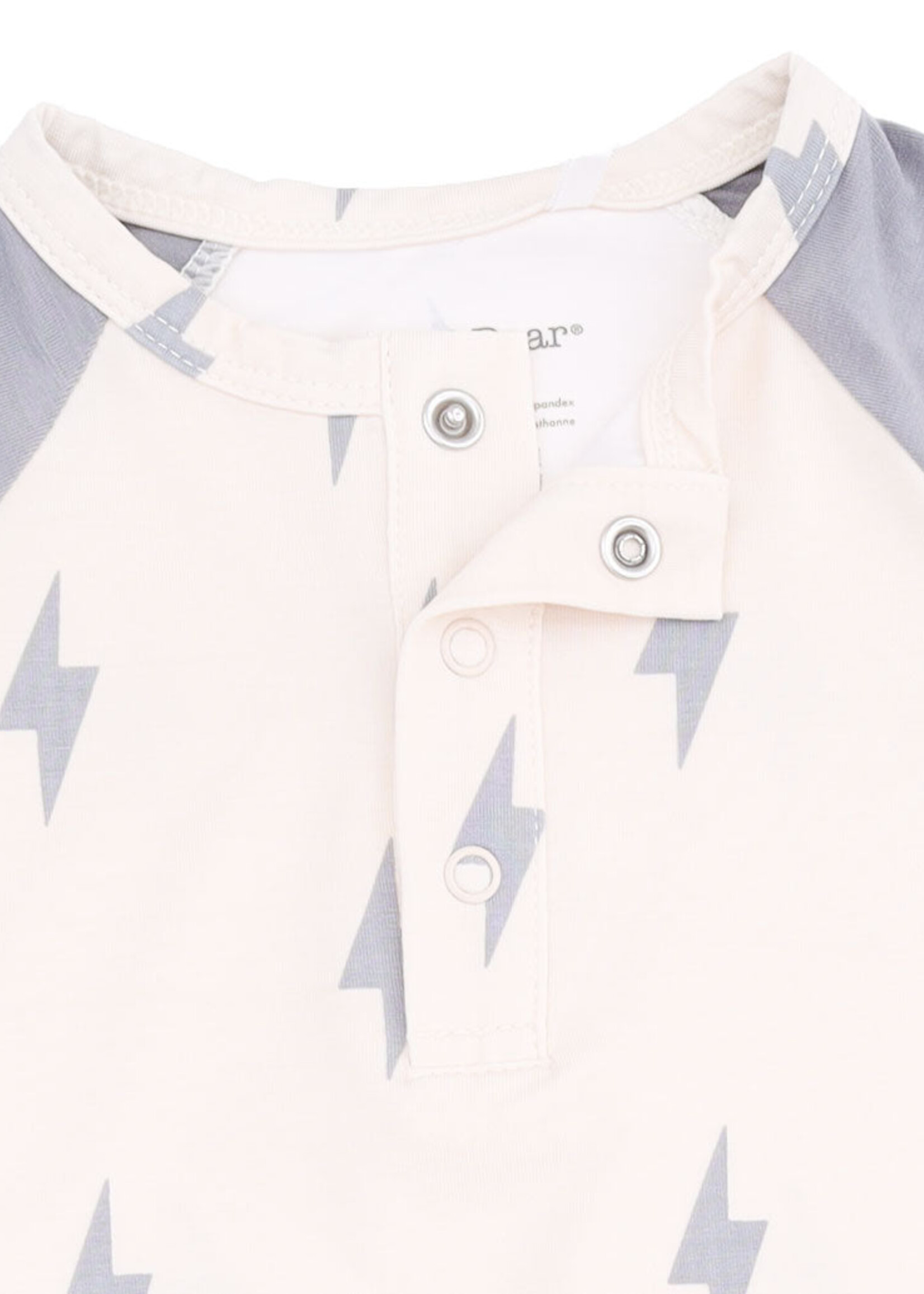 Angel Dear Lightning Bolt Viscose Long Sleeve Raglan Henley Romper