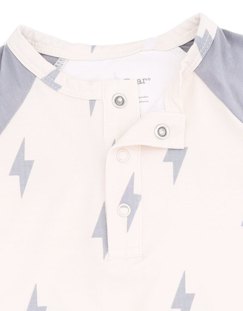Angel Dear Lightning Bolt Viscose Long Sleeve Raglan Henley Romper