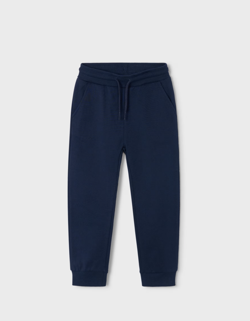 Mayoral Basic Cuffed Fleece Pants Blue
