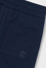 Mayoral Basic Cuffed Fleece Pants Blue